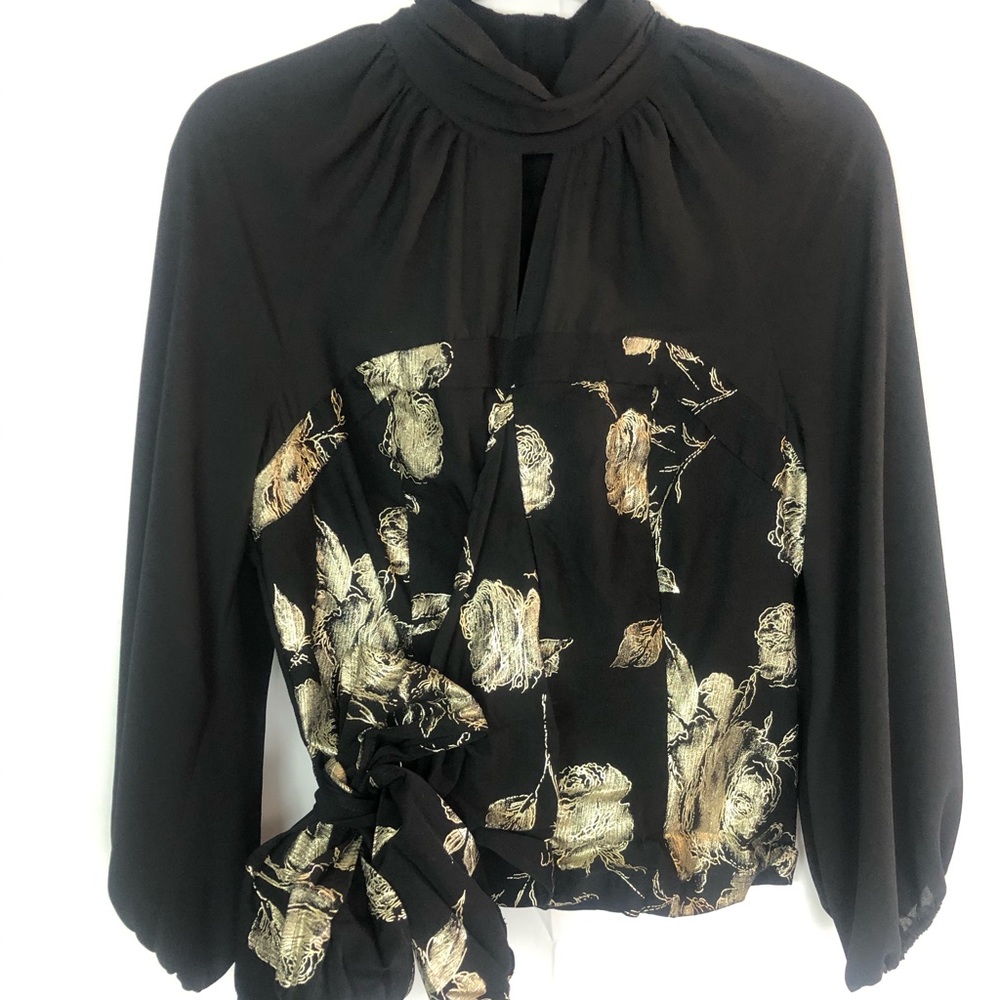Gilded Golden Flower Blouse | Size Small
